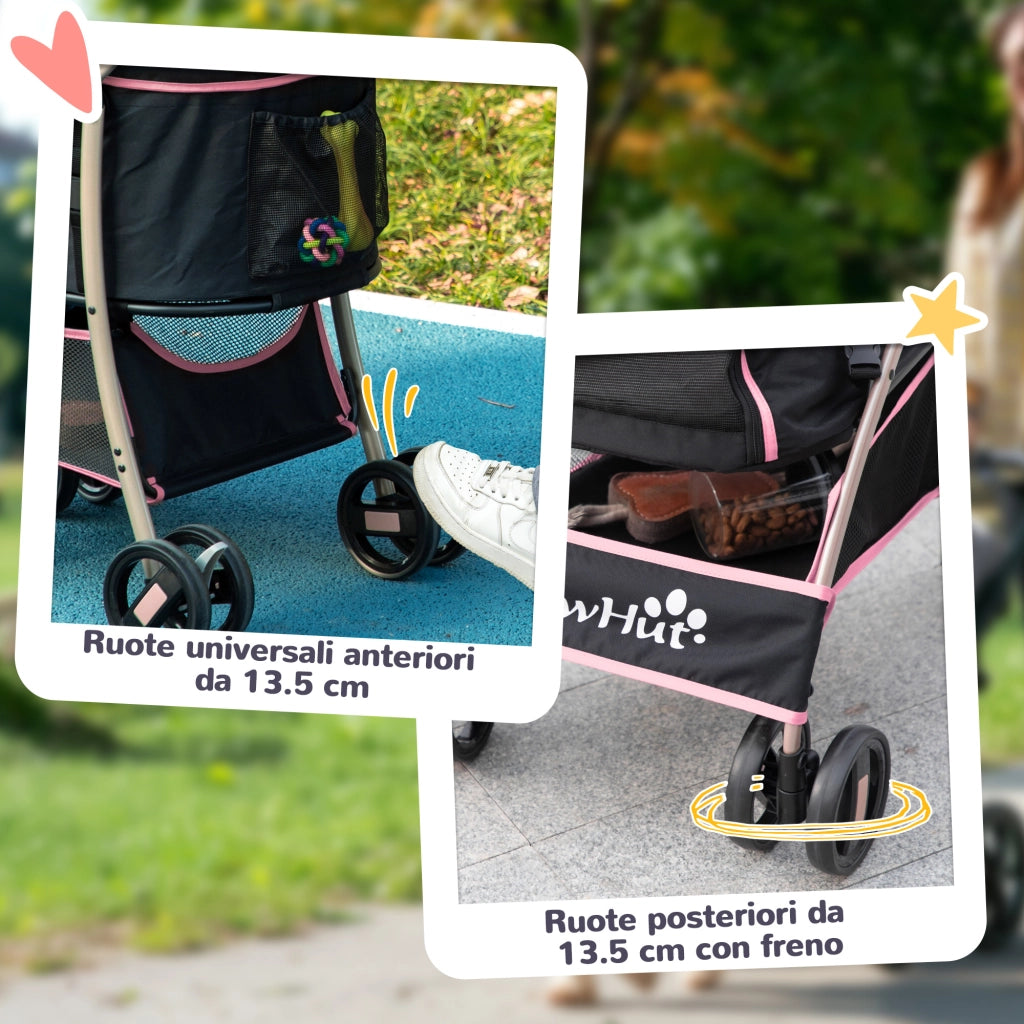 Trasportino Pieghevole per Cani ¨C Zephmum ¨C Rosa