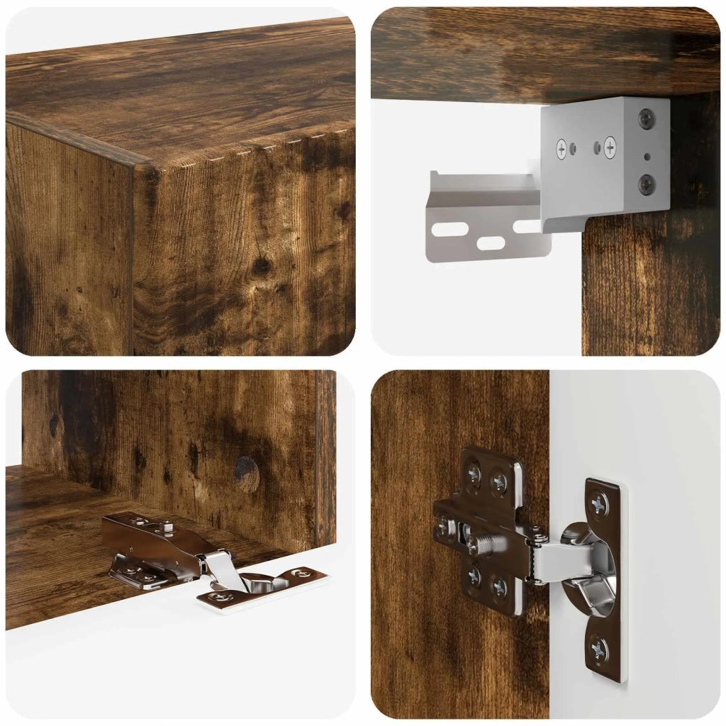 Set di Mobiletto da TV a Parete 4 pcs Rovere fumé 3408912