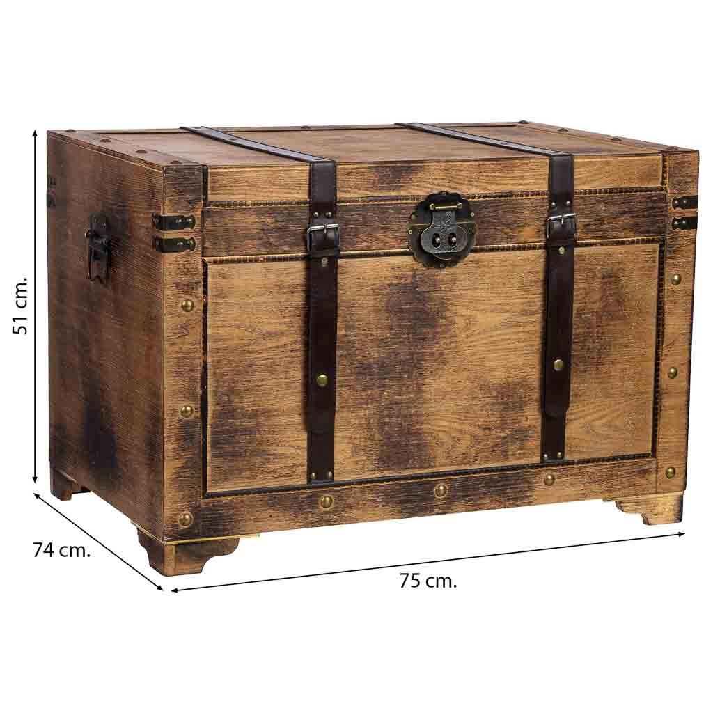 Baule in legno marrone 75x74x51