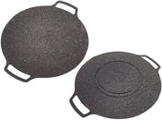 Piatto Grigliante 36 cm - Piatto Antiscivolo Sferico - Piatto Grigliante Portatile - Lega di Alluminio - Multifunzionale - Adatto per Induzione e Gas - Piatto di Cottura