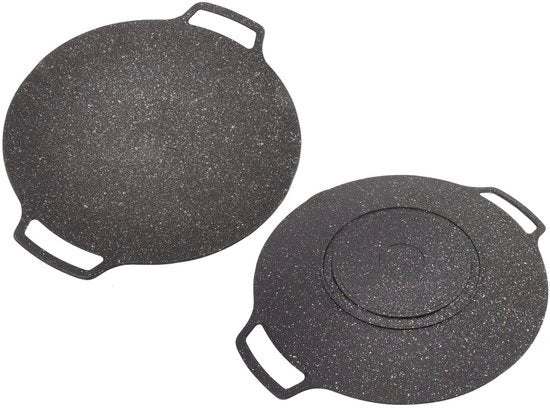 Piatto Grigliante 36 cm - Piatto Antiscivolo Sferico - Piatto Grigliante Portatile - Lega di Alluminio - Multifunzionale - Adatto per Induzione e Gas - Piatto di Cottura