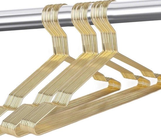 Hangers per bambino in oro 40 cm - 30 pezzi - Spaziale e sostenibile - Hangers a filo per l'ordine degli adulti