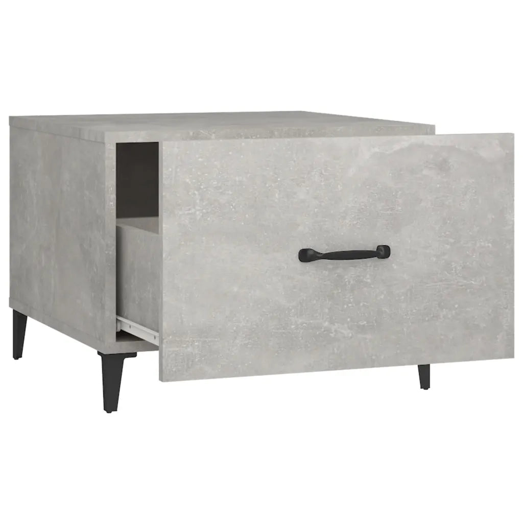 Tavolino da Salotto Gambe in Metallo Grigio Cemento 50x50x40 cm 812734
