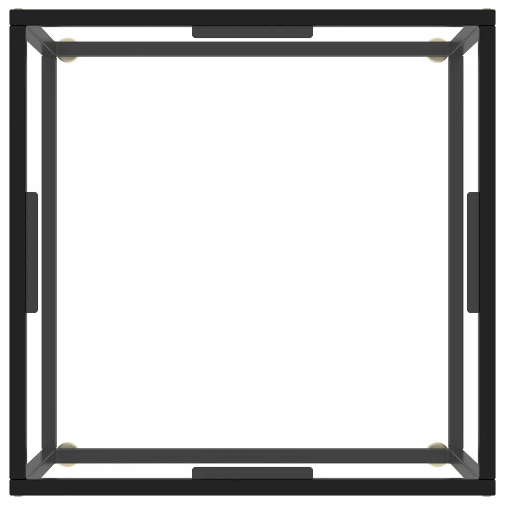 Tavolino da Salotto Nero con Vetro Temperato 60x60x35 cm 322871