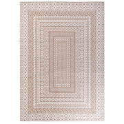 Tappeto moderno dal motivo geometrico 160 x 230 cm beige e bianco soggiorno camera da letto