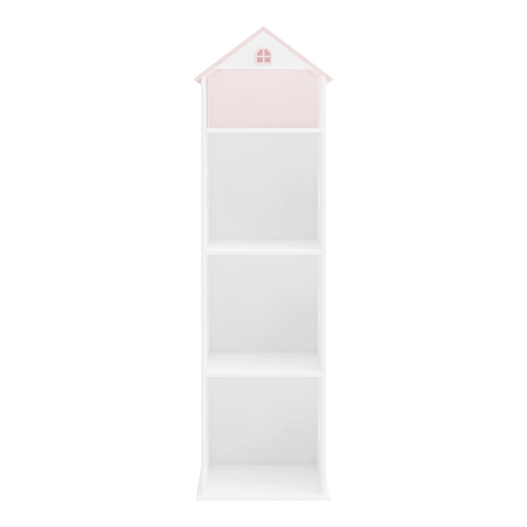 Vipsali Scaffale dal design senza tempo per soggiorno camera da letto o mobiletto per bambini 140 x 40 x 35 cm bianco e rosa 03_0011224