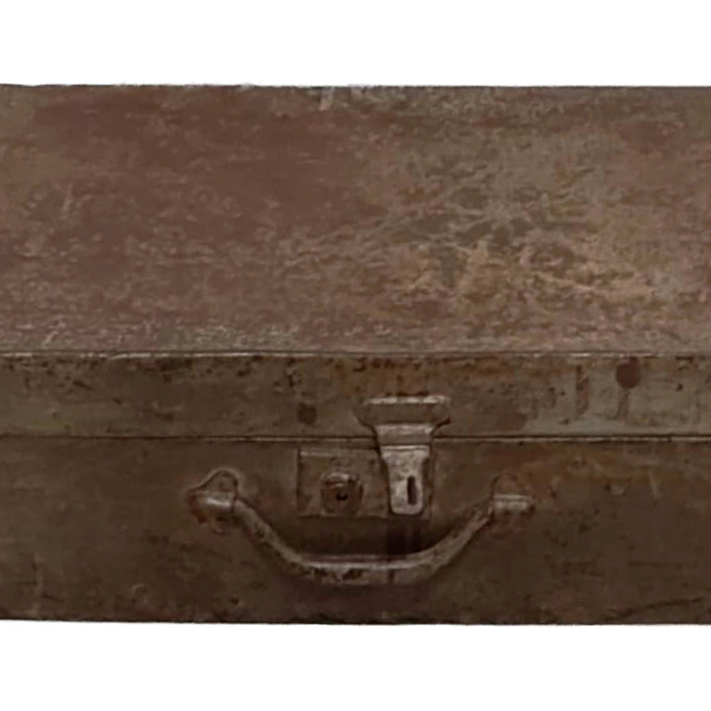 Valigia artigianale in metallo, 67x37x25h cm