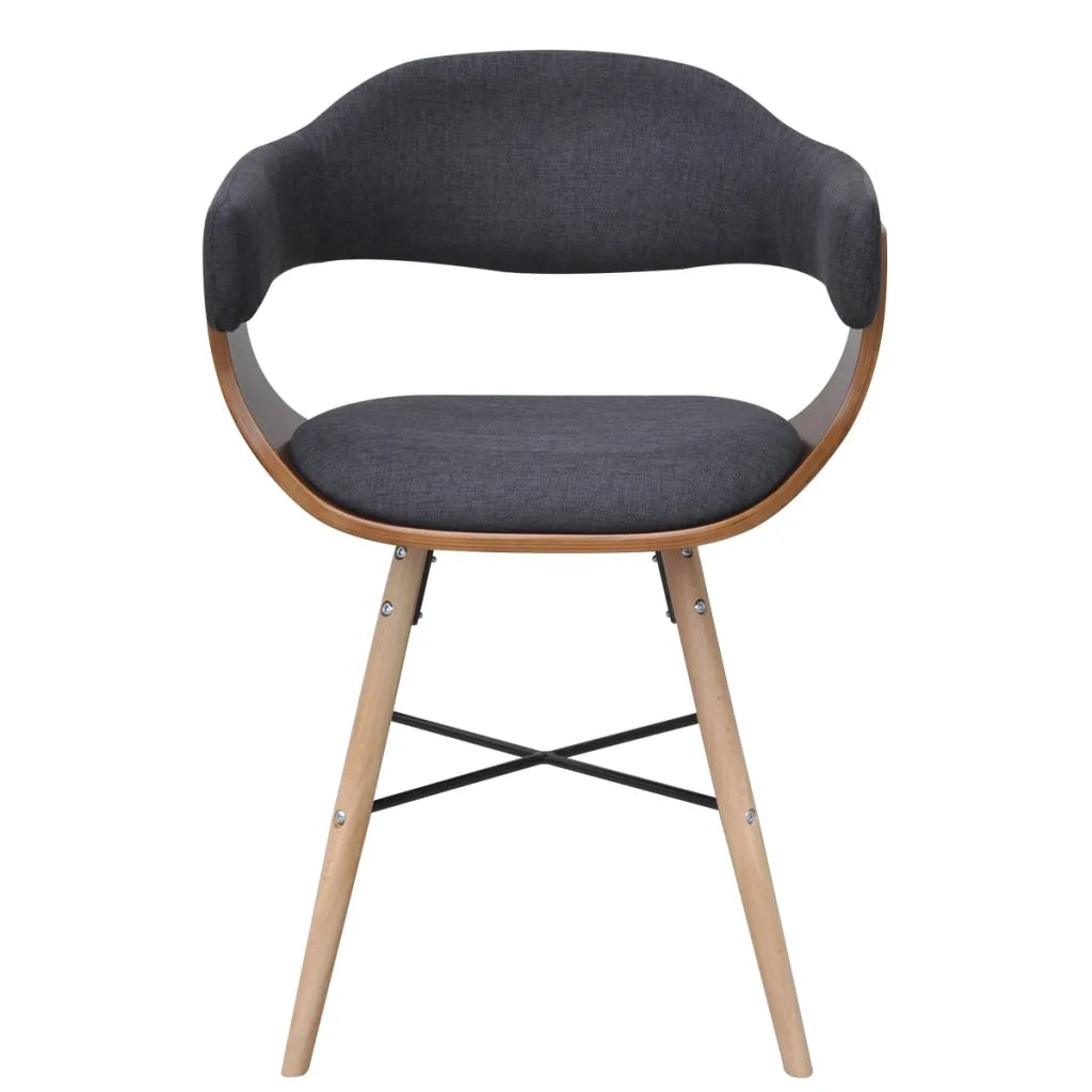 Sedie da Pranzo 2 pz Grigio Scuro in Legno Piegato e Tessuto 241687