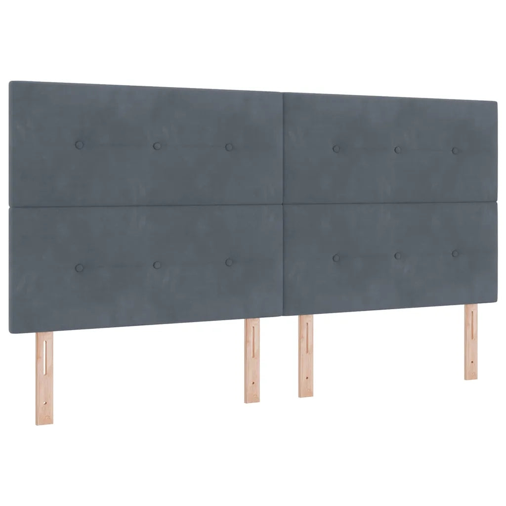 Letto a molle con strisce LED Grigio scuro 200 x 200 cm Velluto 3343887