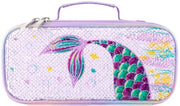 Etui per matite con sequin e sirena, con chiusura a scatto e decorazioni a specchio per bambine, scuola primaria, asilo nido, attrezzatura scolastica, regali di compleanno, attrezzatura ufficio