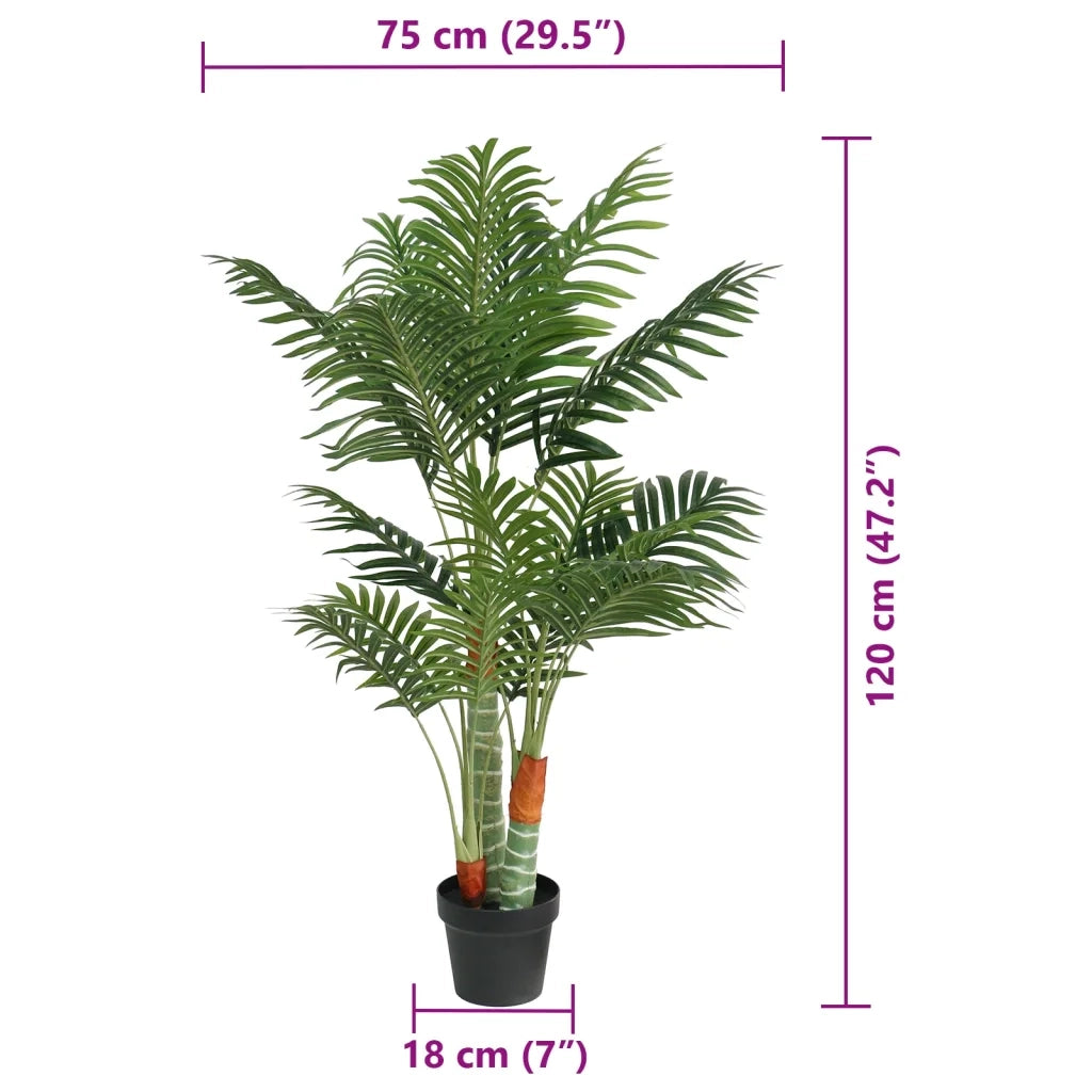 Palma Artificiale con 3 Tronchi Verde 120 cm in PP CFW9568372