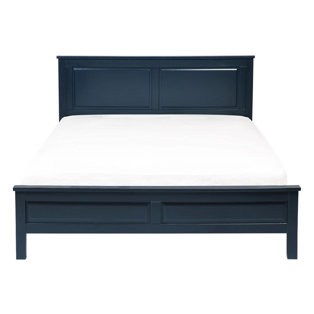 Letto in legno di pino di colore blu doppia dimensione 140 cm 6 stile scandinavo boho