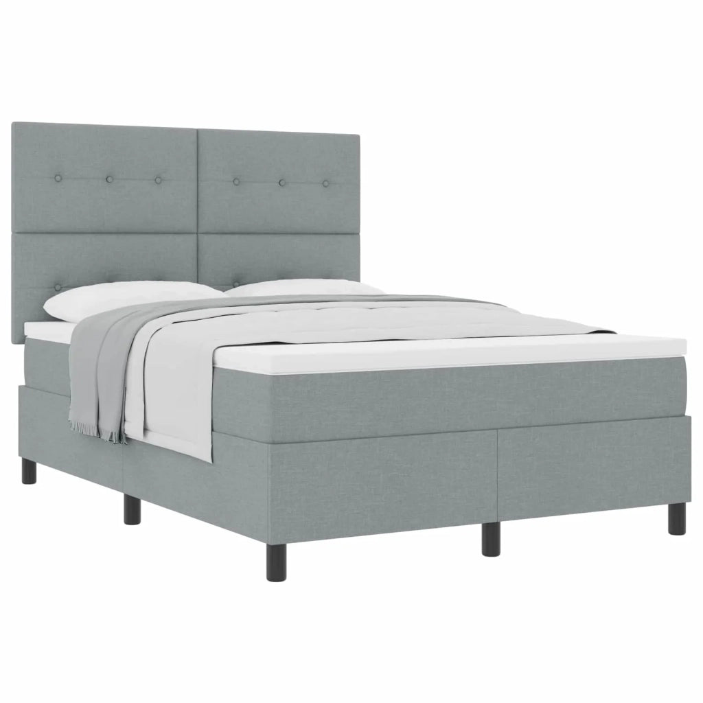 Letto a molle con materasso Grigio chiaro 140 x 200 cm Tessuto 3339392
