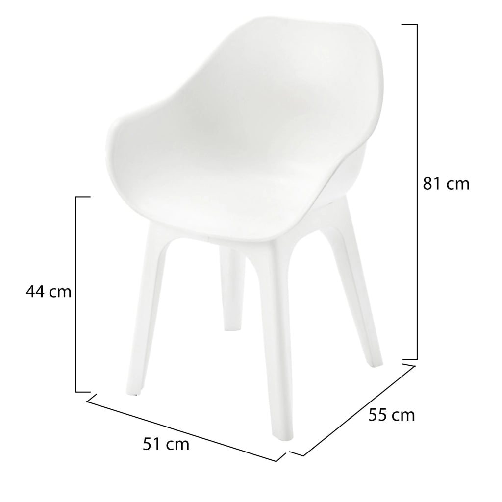 Oakahalla, Sedia da Esterno 2 Sedie Made in Italy, Bianco