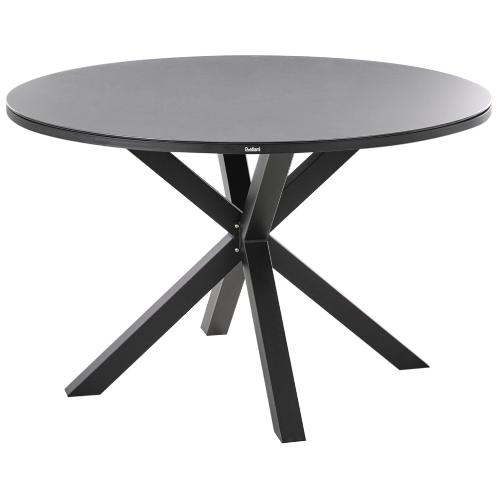 Set da pranzo da giardino a 4 posti con tavolo in alluminio e piano grigio con sedie con cuscini giardino terrazzo elegante