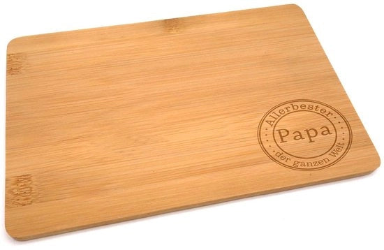 Tavolo da colazione in legno di bambù con incisione "Migliore Papà