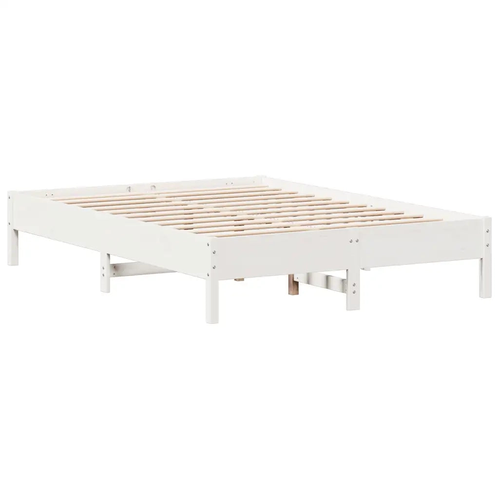 Letto senza Materasso Bianco 140x190 cm Legno Massello di Pino