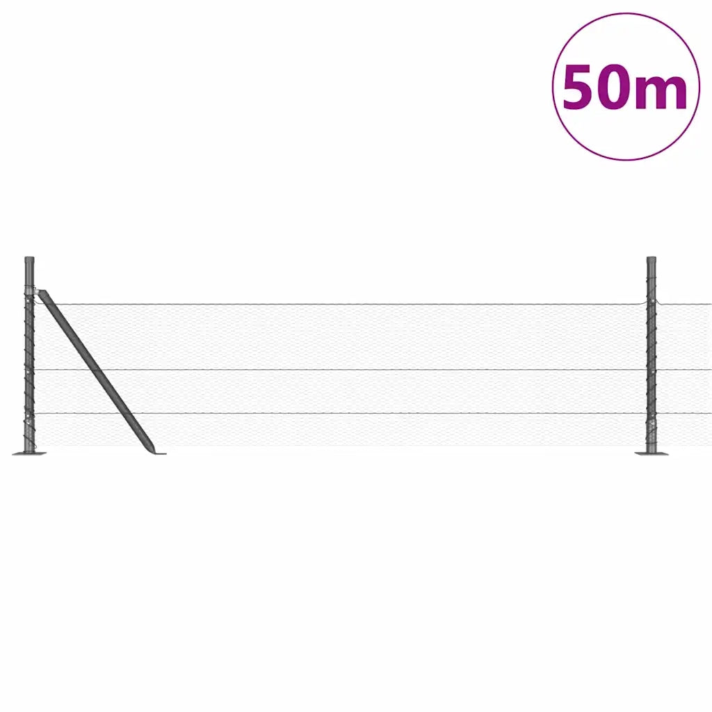 Palo della recinzione Grigio 50 x 0,5 m (maglia 13 mm)