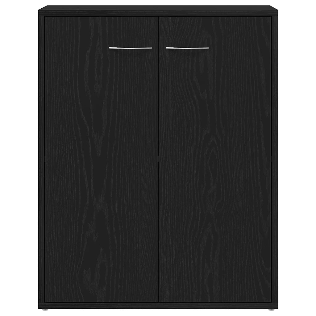 Credenza Rovere Nero 60x30x75 cm in Legno Multistrato 862449
