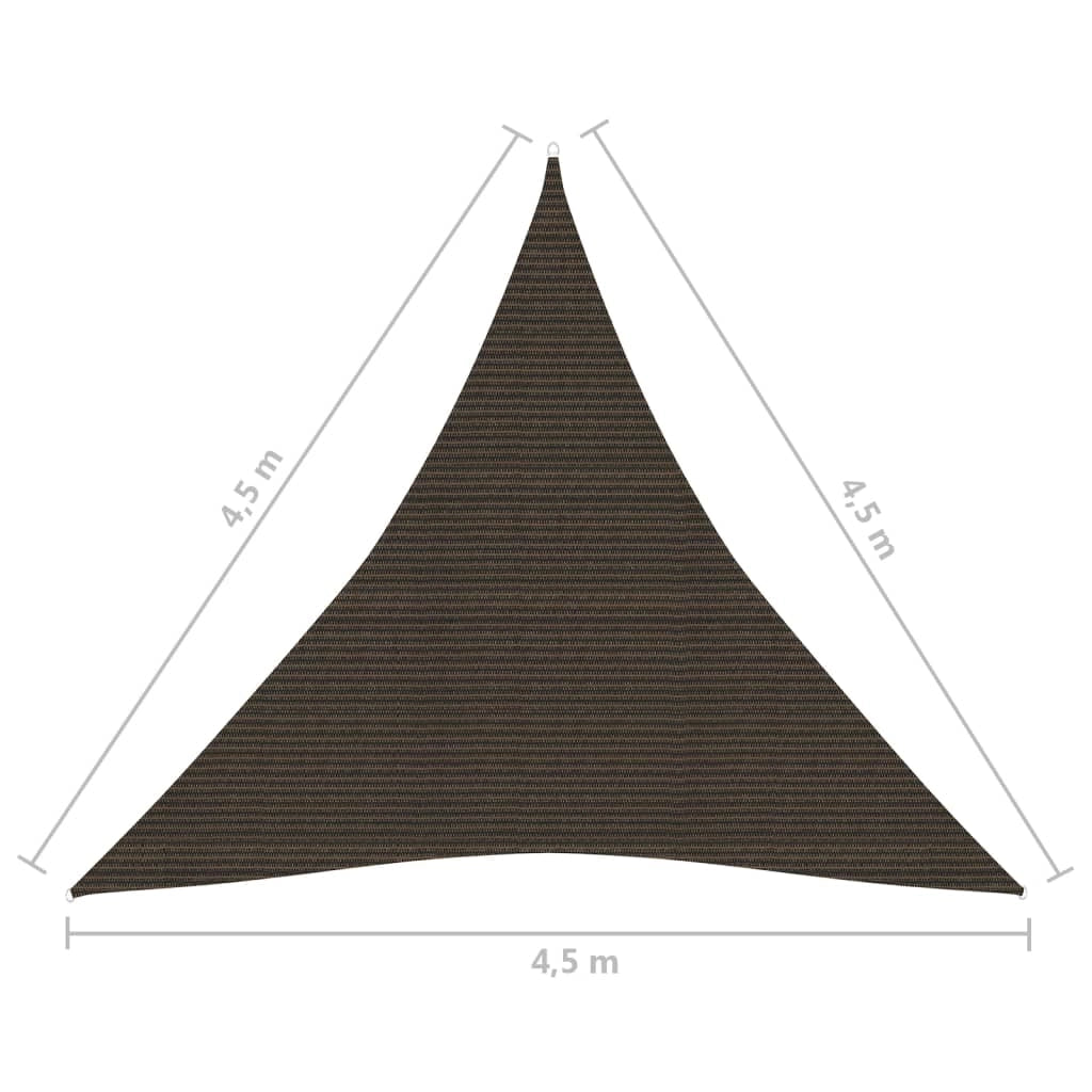Vela ombreggiante/ombrellone 160 g/m² 4,5 x 4,5 x 4,5 m HDPE marrone 02_0009161