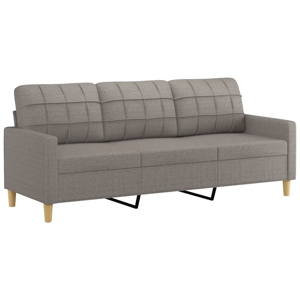 Divano a 3 Posti-Sofa 3 Posti Tortora 180 cm in Tessuto 496804