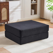 POUF pieghevole convertibile 109x95x43 cm in corduroy nero