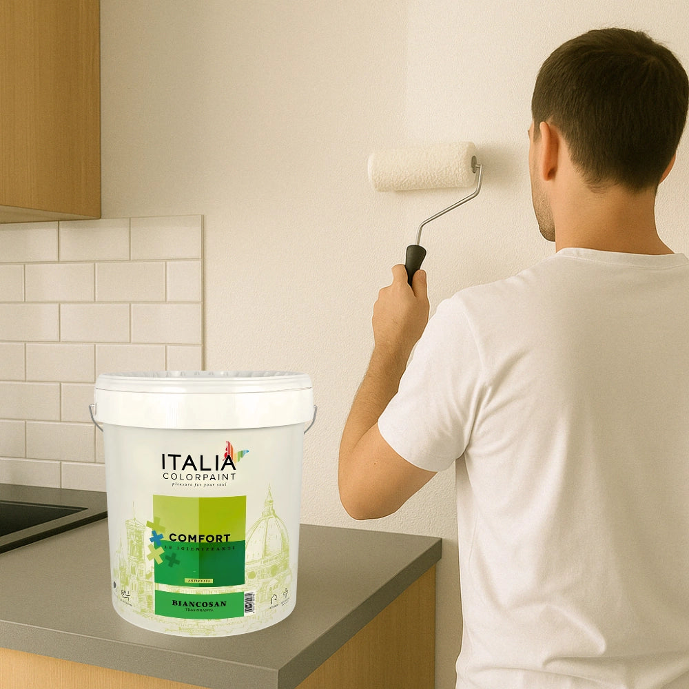 Idropittura igienizzante antimuffa traspirante bianca comfort biancosan plus *** formato 4 lt, confezione 1