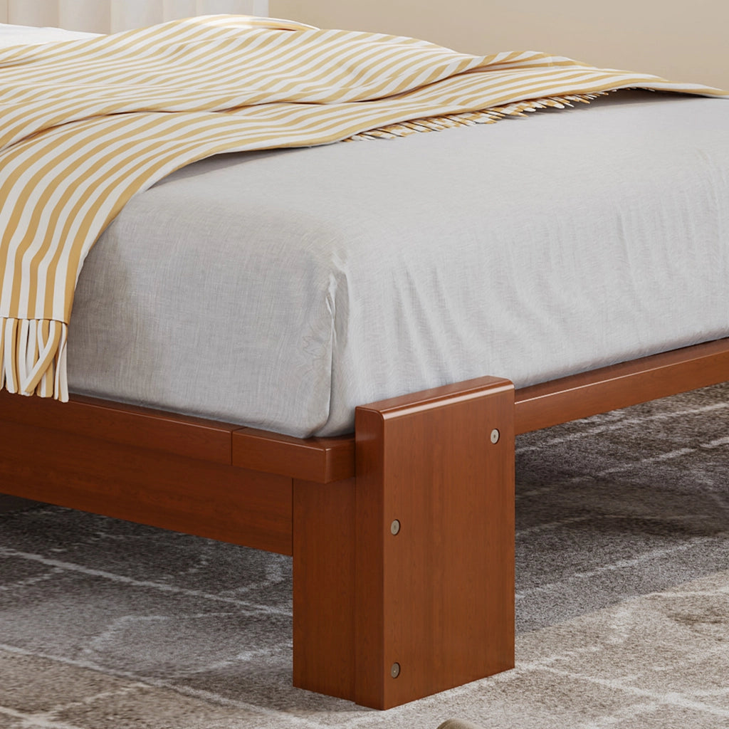 Letto imbottito singolo 90x200 cm marrone scuro con testiera imbottita