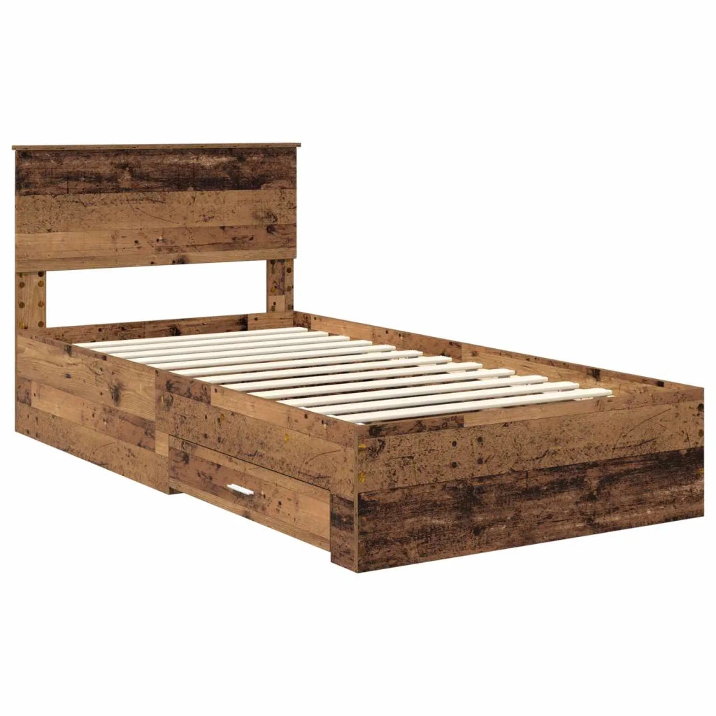 Struttura del letto con testiera Legno vecchio 100 x 200 cm 3410938