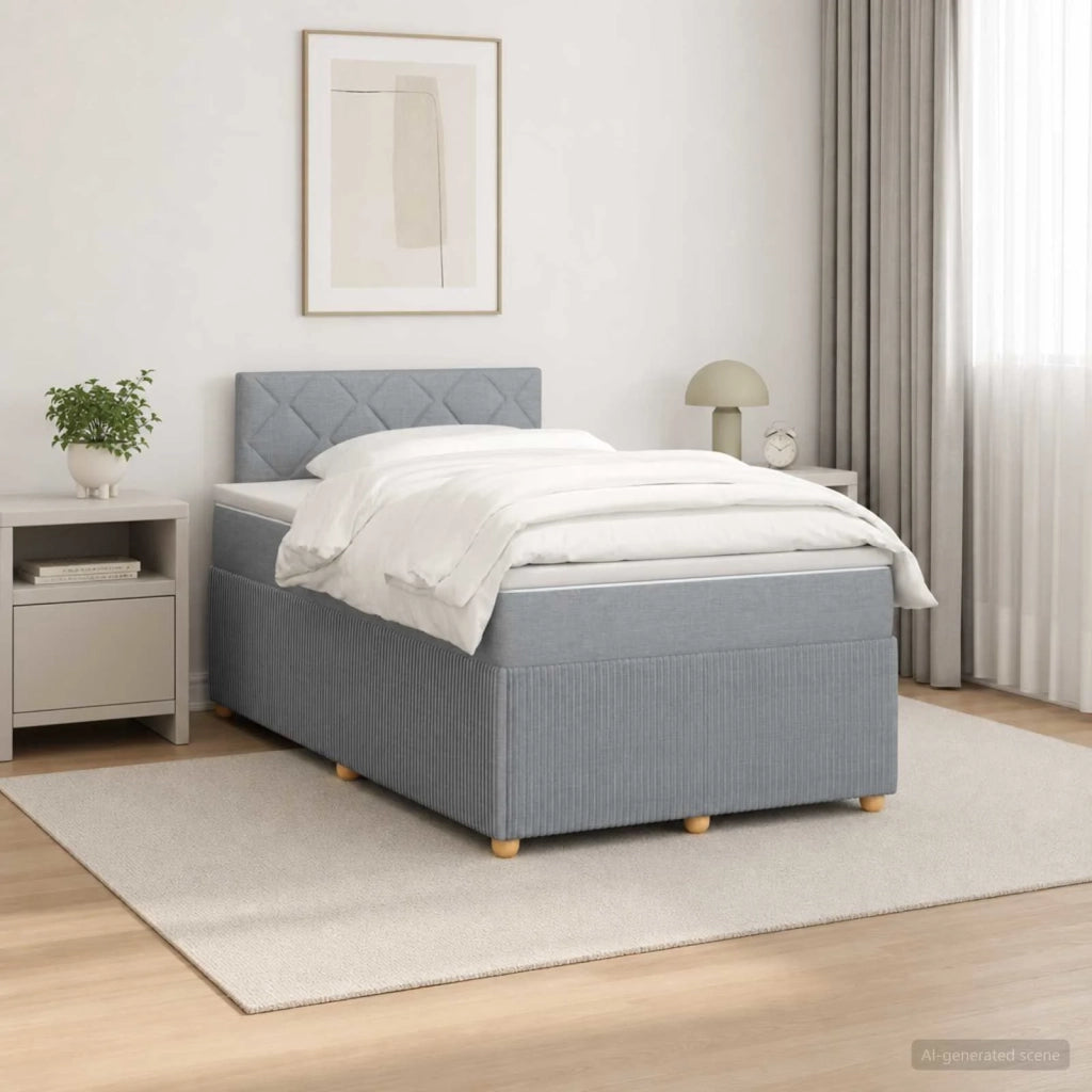 Letto box spring con materasso Grigio Chiaro 120 x 190 cm 3452890