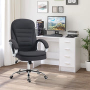 Sedia di lavoro - Ergonomica - Rotante - Regolabile in altezza - Pelle nera