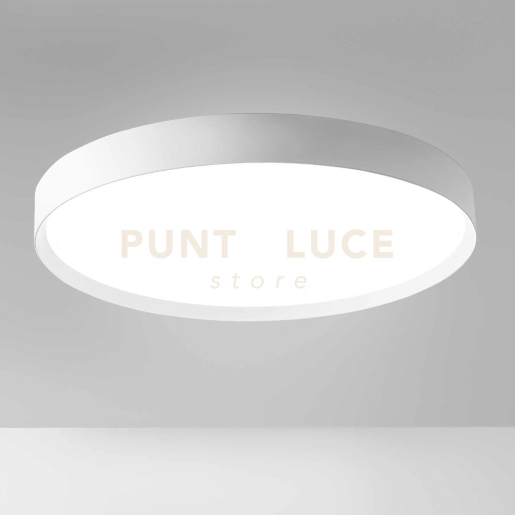 AVA P/G - PLAFONIERA IN ALLUMINIO BIANCO A LED 3000-4000K 5300-5500LM 80W DIMMERABILE D.80CM