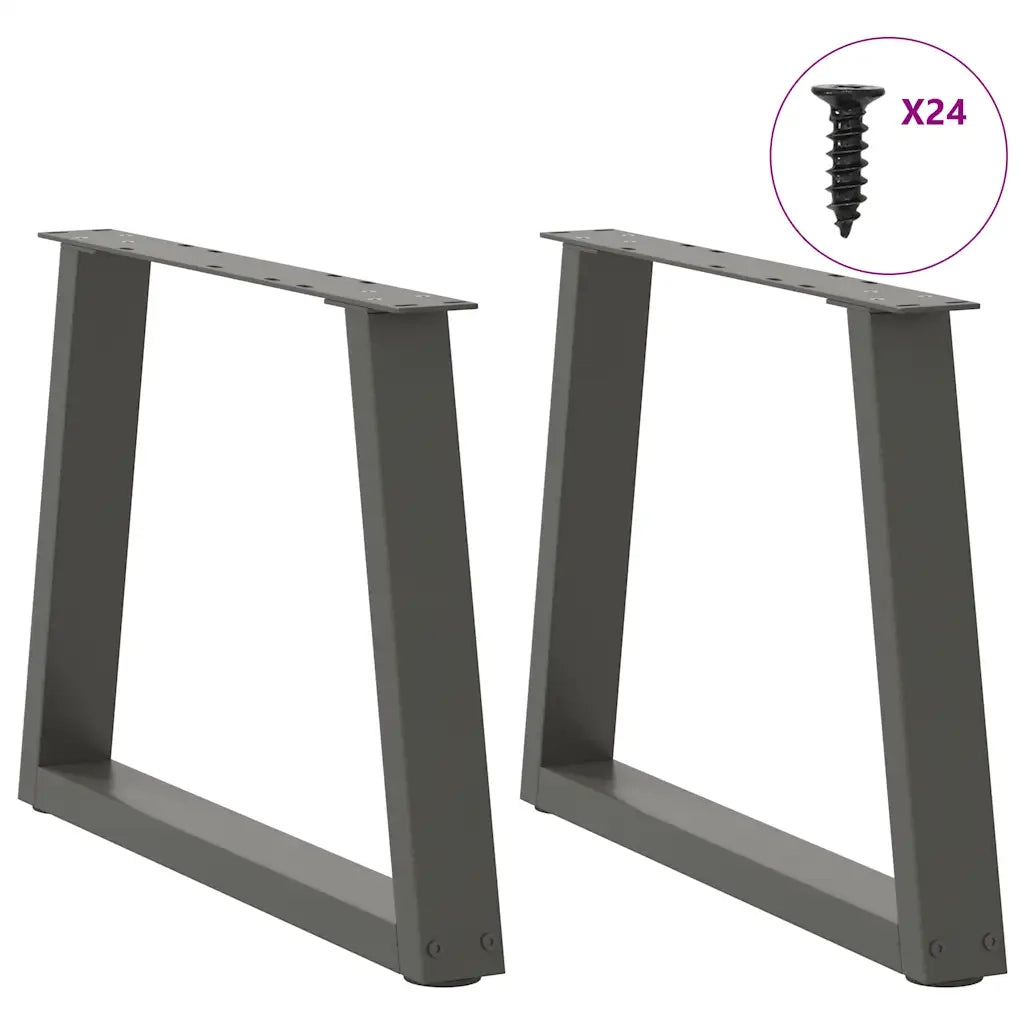 vidaXL Gambe per Tavolino da Caffè a Forma di V 2 pz Antracite 70x(42-43,3) cm Acciaio