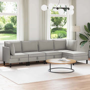 Set di mobili per il soggiorno 5 pcs Grigio chiaro Tessuto 3413801