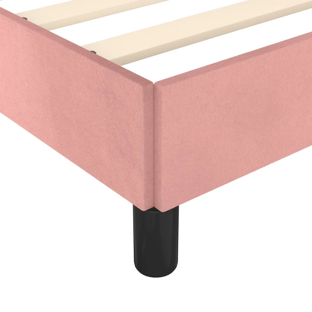 Giroletto con Testiera-Letto con Testiera Rosa 140x190 cm in Velluto 861515