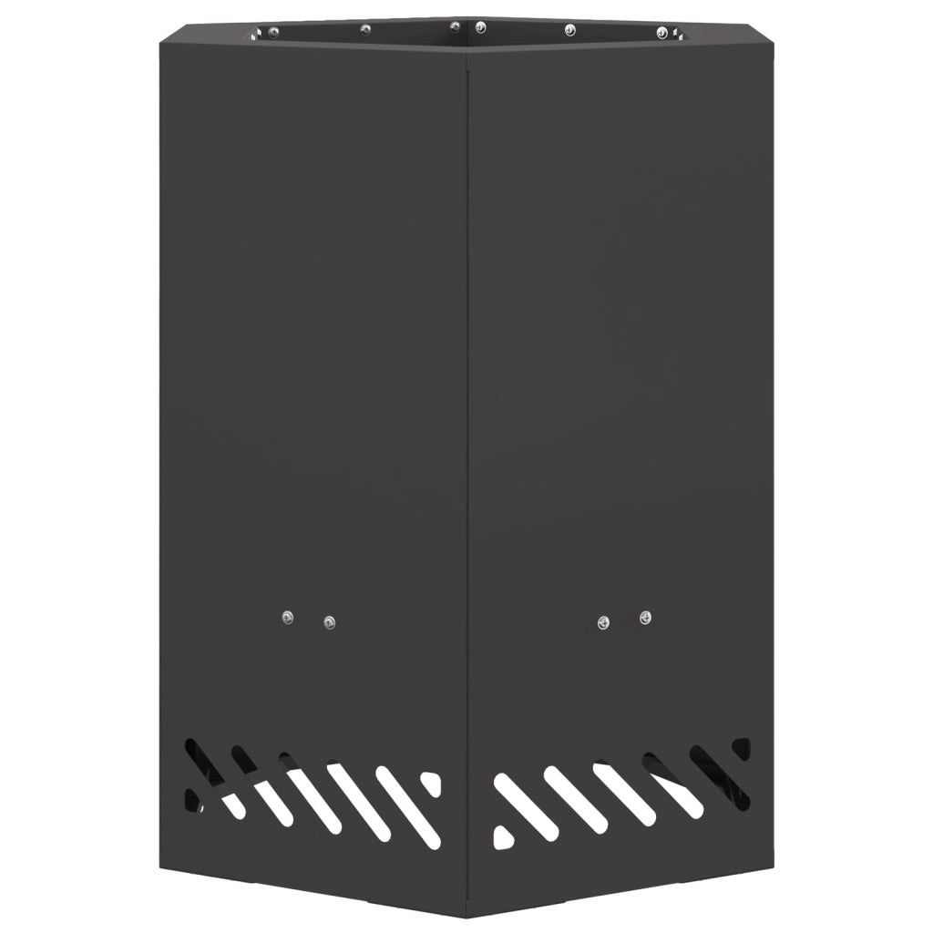 Focolare senza fumi Esagonale Nero 38x38x51 cm Acciaio
