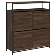Scarpiera | Mobile per scarpe 4 Cassetti Ribaltabili Rovere Marrone 100x34x112 cm