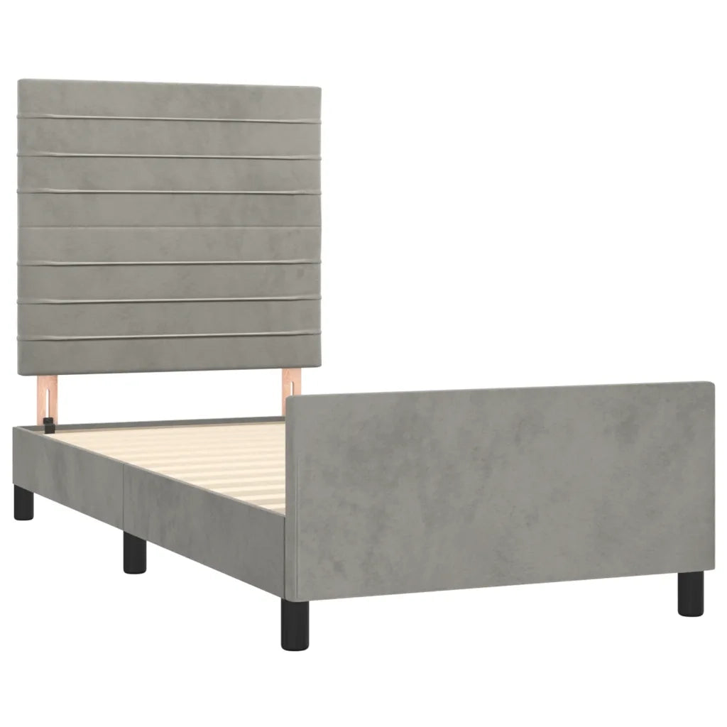 Giroletto senza Materasso Grigio Chiaro 100x200 cm Velluto 3125800