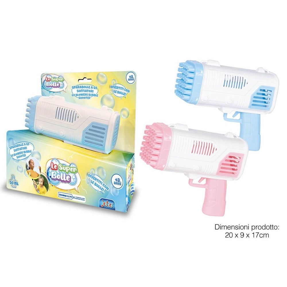 Trade Shop - Pistola Sparabolle Di Sapone A 36 Fori Da 50ml A Pile Gioco Per Bambini 2 Colori 807632 -