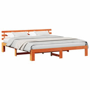 Letto matrimoniale | Letto per adulti | Struttura del letto Marrone cerato 180 x 200 cm Pino massello