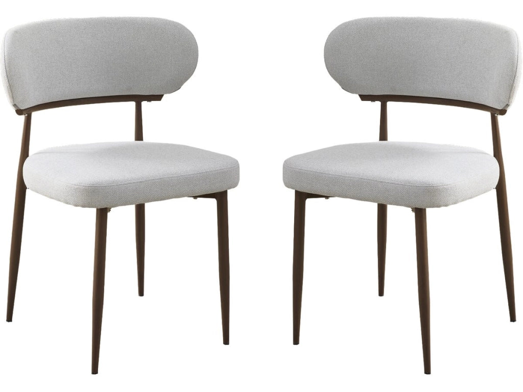 Set di 2 sedie da pranzo in finto legno "Elora" - Grigio chiaro