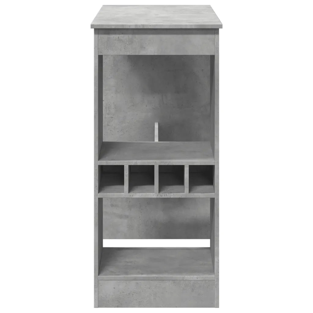 vidaXL Tavolo Bar con Rastrelliera Grigio 90x47,5x103,5 cm Multistrato