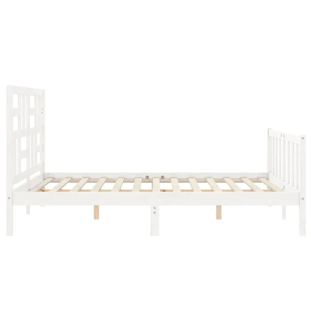 Giroletto senza Materasso-Struttura Letto Bianco 160x200 cm Legno Massello Pino 808501
