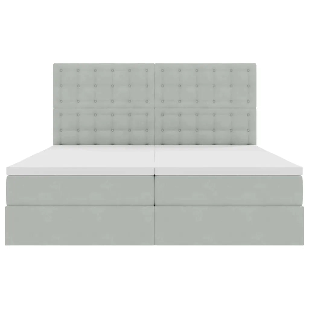 Letto con Contenitore Grigio chiaro 200 x 200 cm Velluto