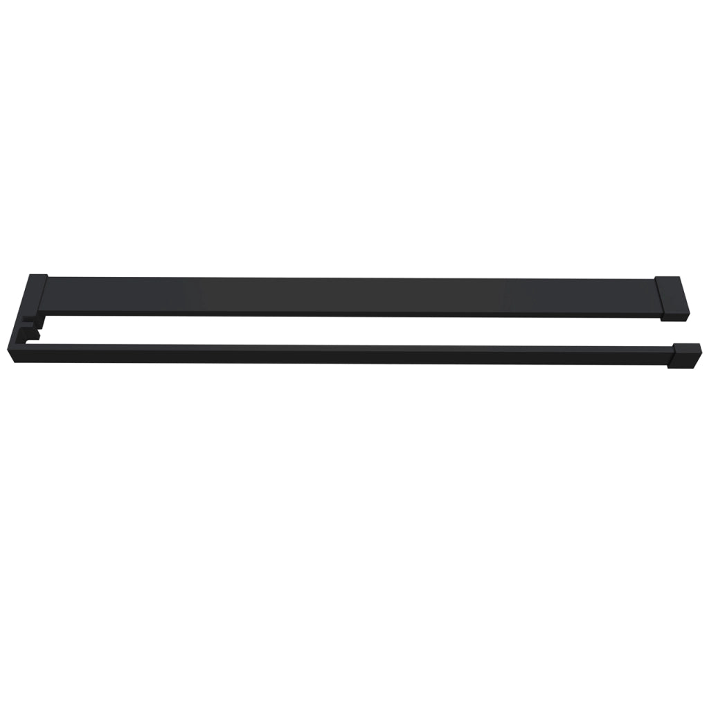 Mensola Doccia per Parete Doccia Walk in 90 cm Alluminio Nero Opaco Porta-asciugamani Adattabile Vetro da 8 mm
