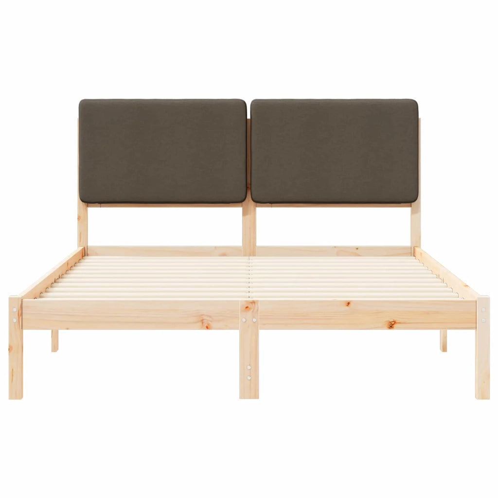 Letto con Testiera Rivestita Talpa 140 x 190 cm Pino massello 877917