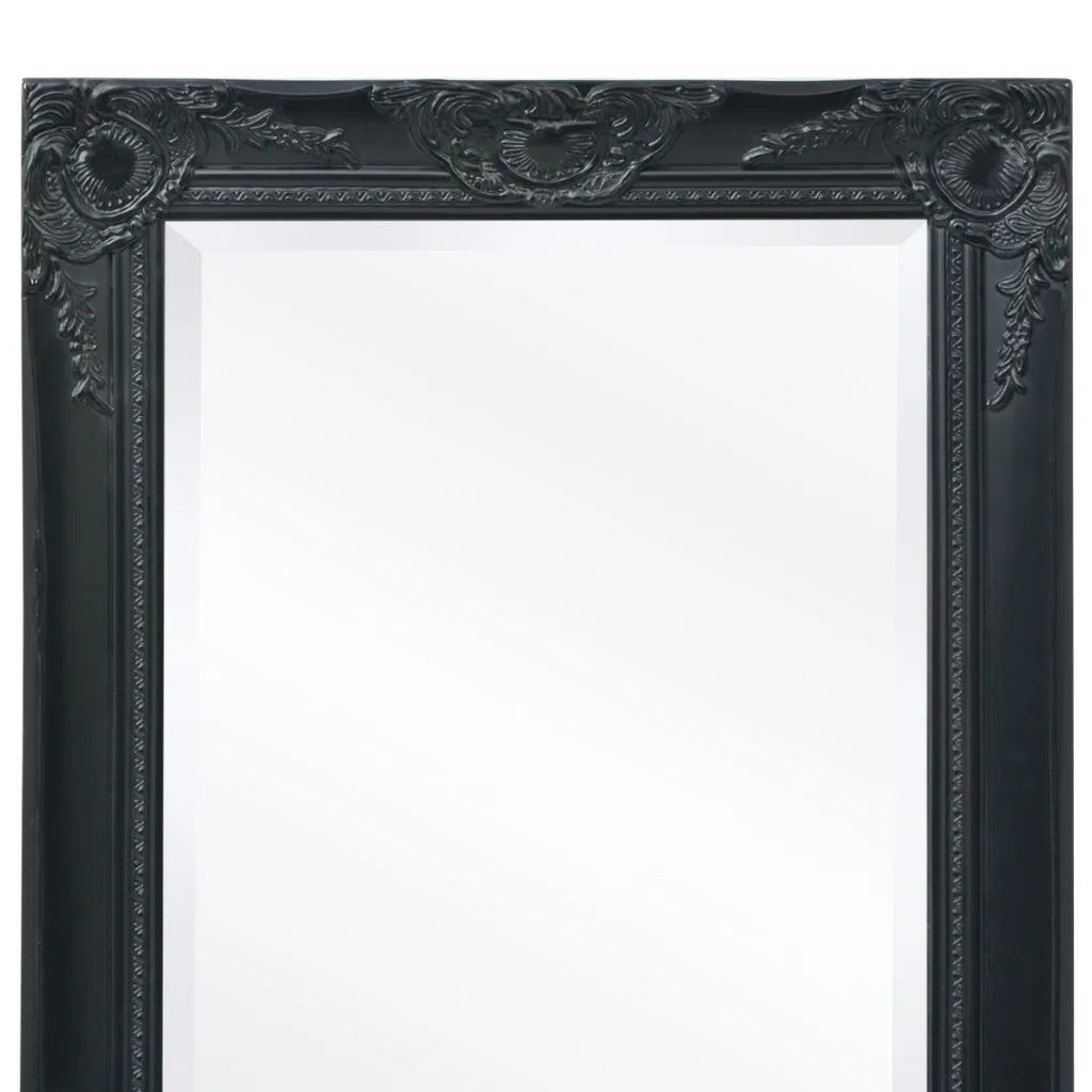 Specchio da Parete Stile Barocco-Specchio a Muro-Specchio Decorativo 100x50 cm Nero