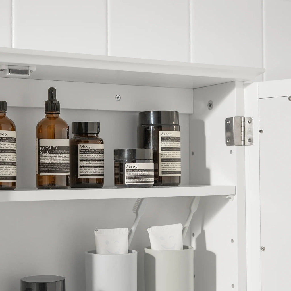 Armadietto pensile per Bagno o Cucina Mobiletto Bagno Pensile Bagno Pensile Cucina Mobilletto Bagno Parete Bianco BZR55-W