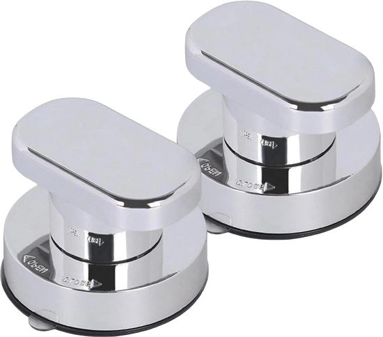 2 pezzi - Maniglione con morsetto - Maniglia con Morsetto - 62*50mm - pulsanti a tastiera - senza fori - Solo per Superfici Liscie - per doccia e wc