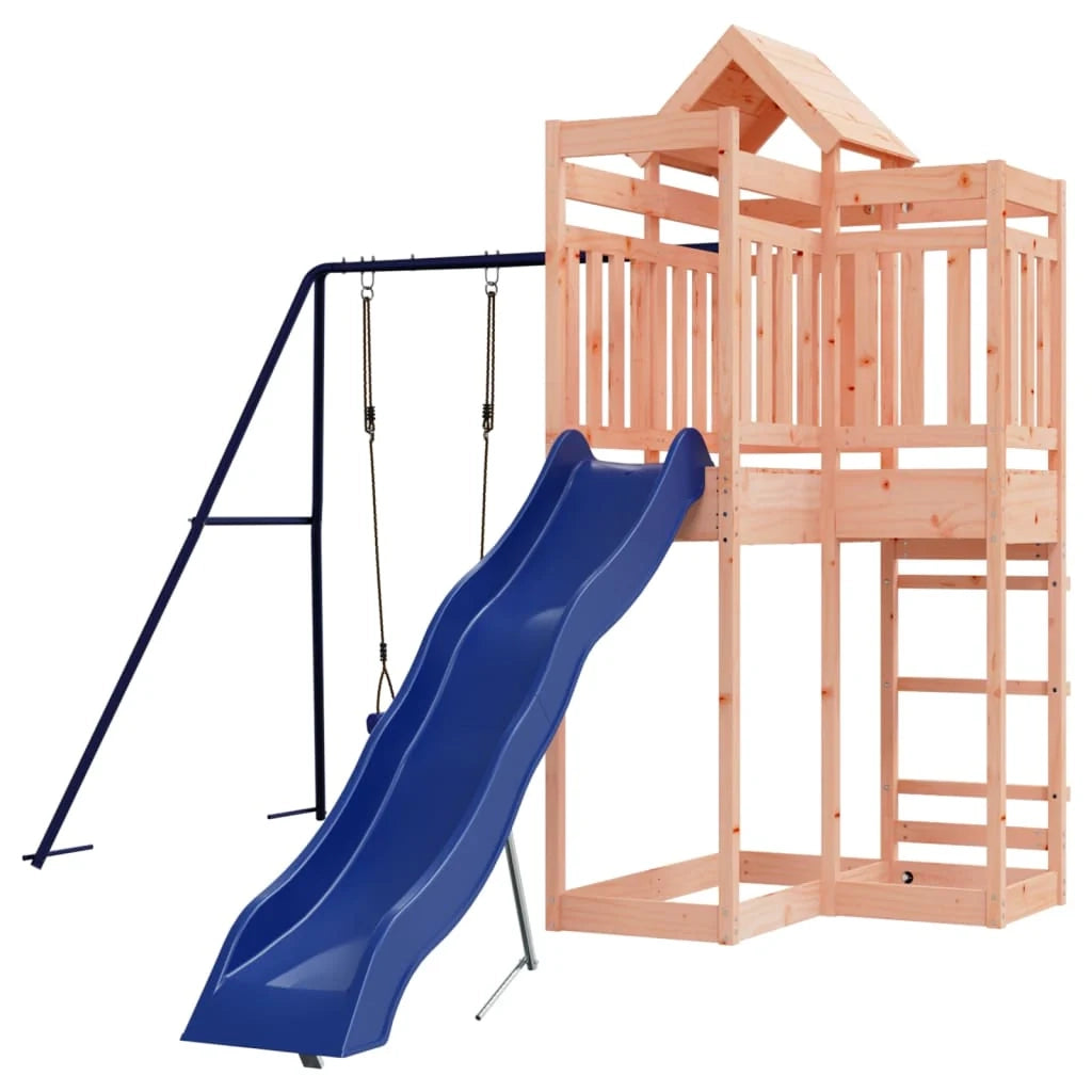 Altalena parco giochi da esterno scivolo altalena robusta giochi da giardino 291 x 373 x 238 cm legno massello di abete Douglas 02_0004670